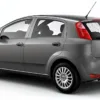 New gray hatchback compact car on white background