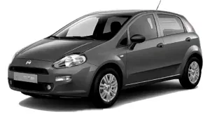 Compact gray Fiat Punto car on white background